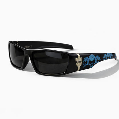 Wraparound Skull Style Polarized Sunglasses