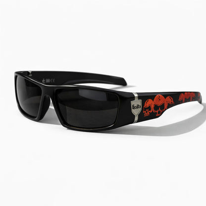 Wraparound Skull Style Polarized Sunglasses