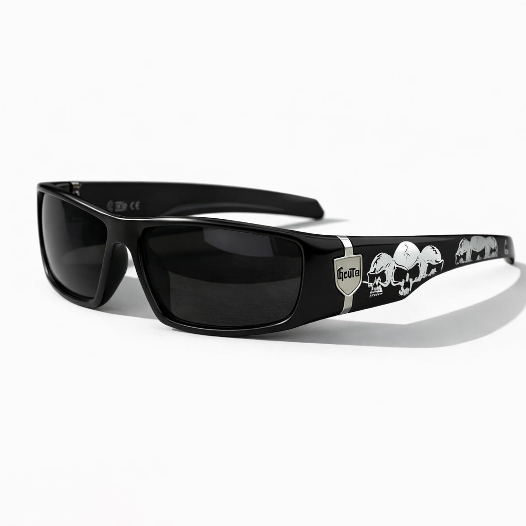 Wraparound Skull Style Polarized Sunglasses