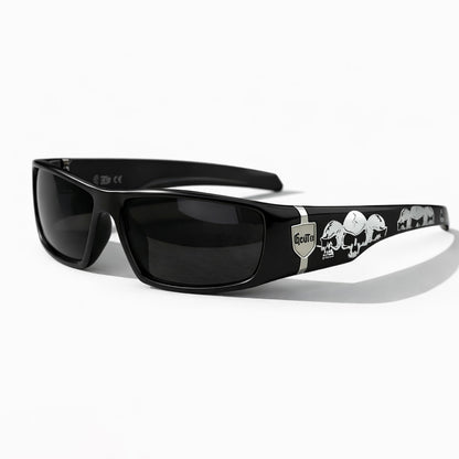 Wraparound Skull Style Polarized Sunglasses