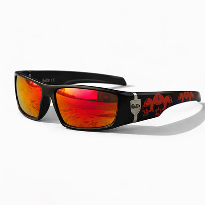 Wraparound Skull Style Polarized Sunglasses