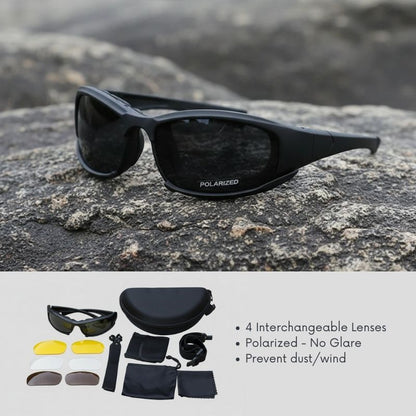 Riding Polarized Sunglasses | Includes 4 Lens Colors