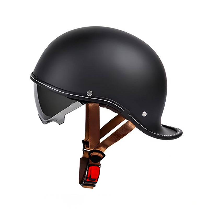 DOT Motorcycle Half Helmet – Low Profile with Sun Visor