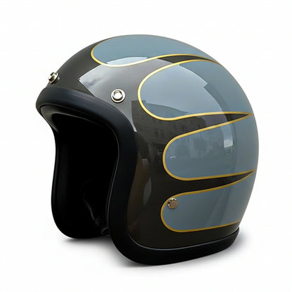 Low Profile Vintage Motorcycle Helmet - DOT Approved