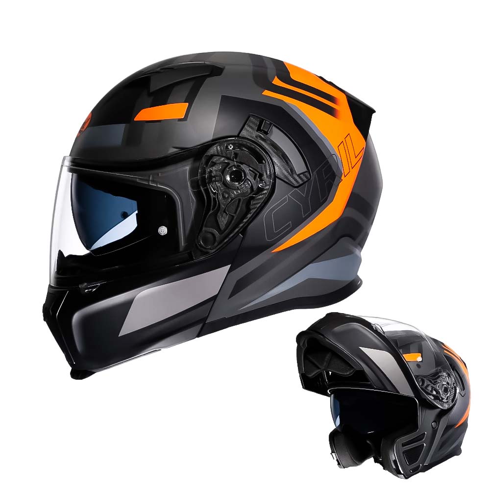 Dual Visor Modular Flip up Helmet - DOT and ECE Approved