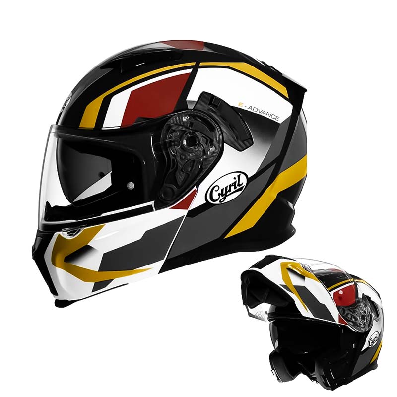 Dual Visor Modular Flip up Helmet - DOT and ECE Approved