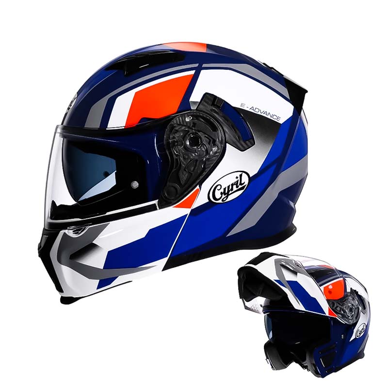 Dual Visor Modular Flip up Helmet - DOT and ECE Approved