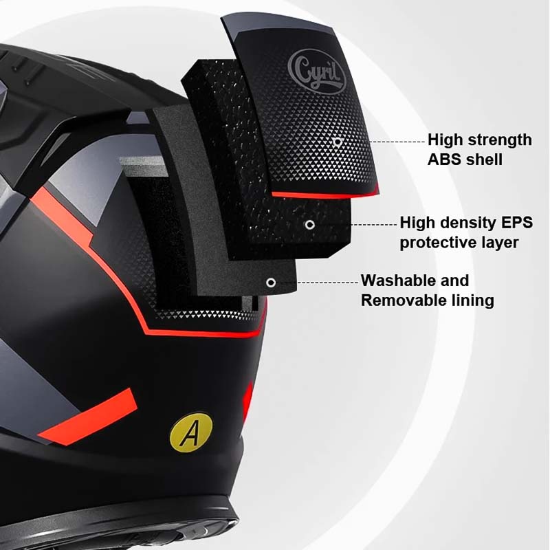 Dual Visor Modular Flip up Helmet - DOT and ECE Approved