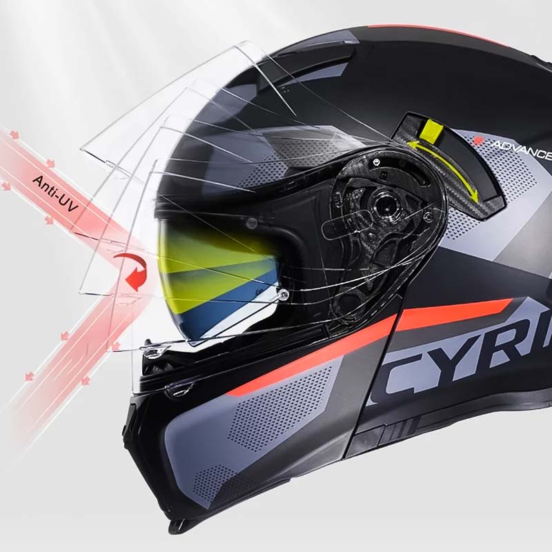Dual Visor Modular Flip up Helmet - DOT and ECE Approved