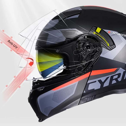 Dual Visor Modular Flip up Helmet - DOT and ECE Approved