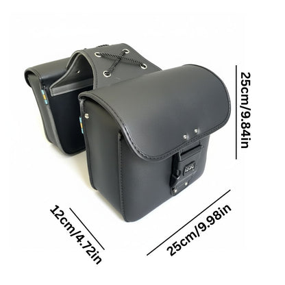 Vintage SecureLock Leather Saddlebags – Left & Right Pair