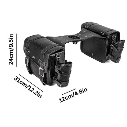 Vintage Embossed Texture Motorcycle Saddlebags – Left and Right Pair