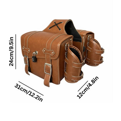 RoadSafe Motorcycle Brown Saddlebags - Left and Right Pair