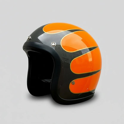 Caro Low Profile Vintage Motorcycle Helmet - DOT Approved