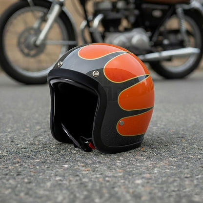 Low Profile Vintage Motorcycle Helmet - DOT Approved