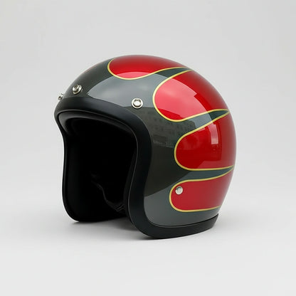 Caro Low Profile Vintage Motorcycle Helmet - DOT Approved
