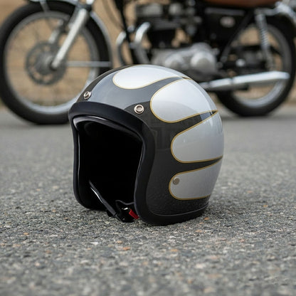 Low Profile Vintage Motorcycle Helmet - DOT Approved