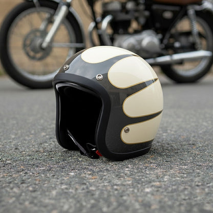Low Profile Vintage Motorcycle Helmet - DOT Approved