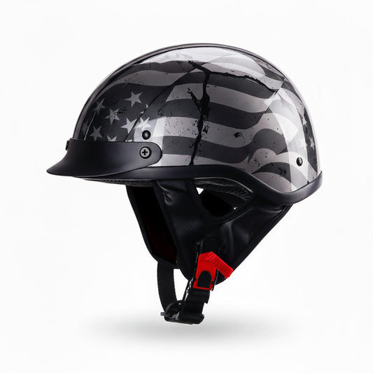 Blackout American Flag Half Helmet | DOT