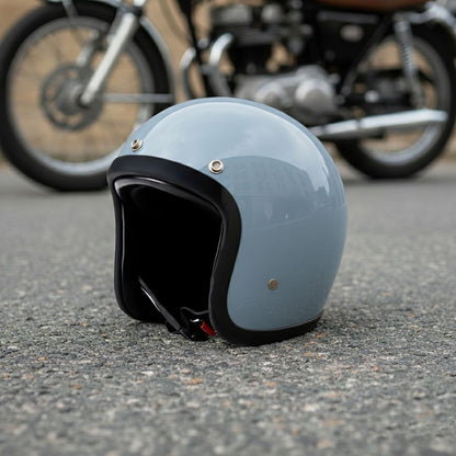 Low Profile Vintage Motorcycle Helmet - DOT Approved