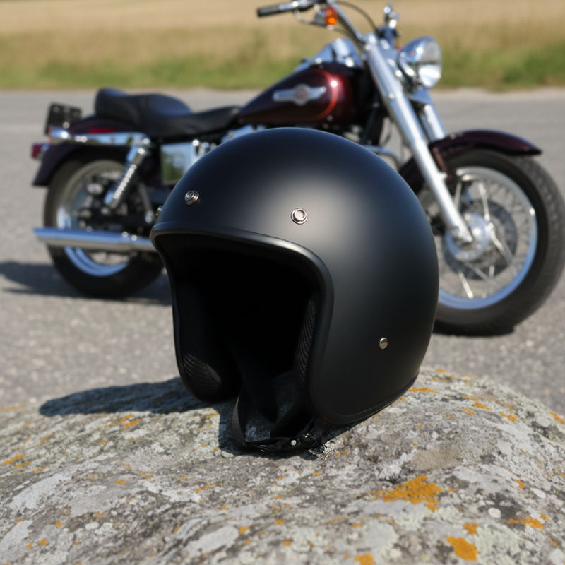 Classic Open Face Motorcycle Helmet | Super Low Profile