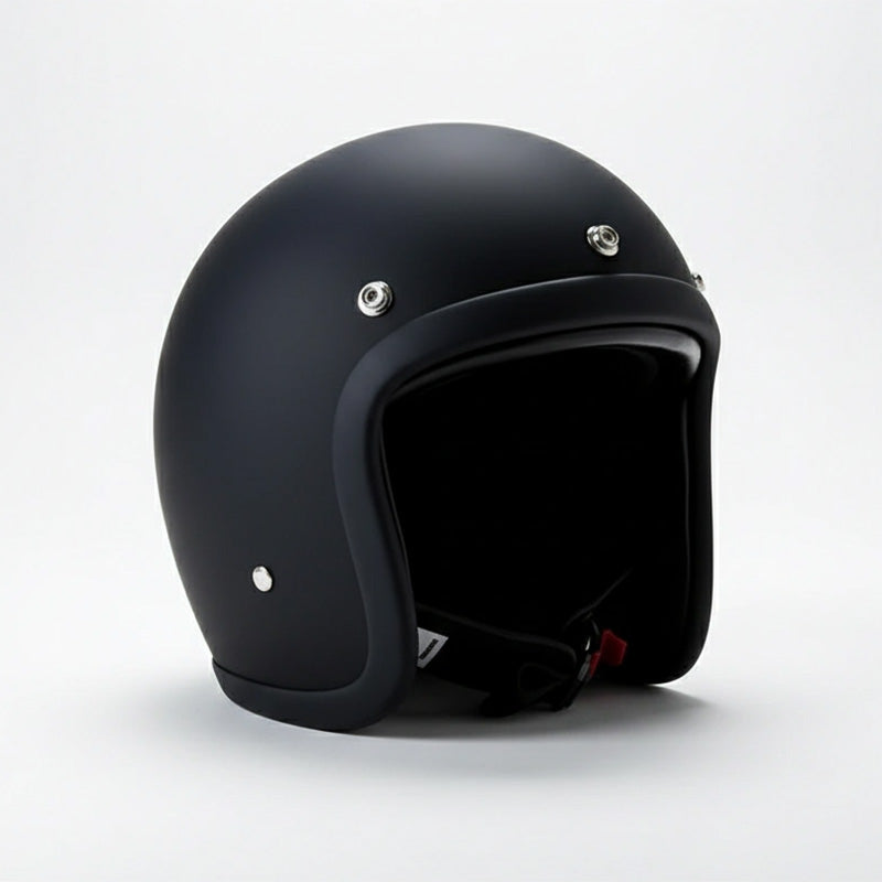 Black motorcycle helmet on a white background