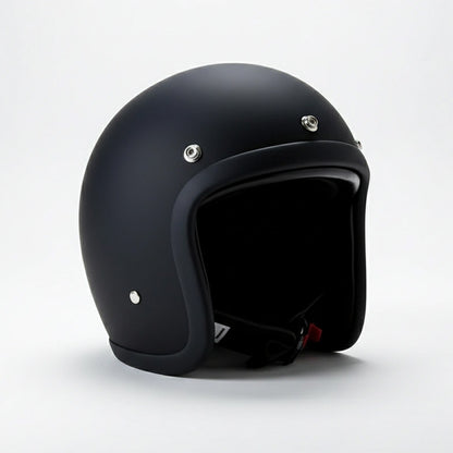 Black motorcycle helmet on a white background