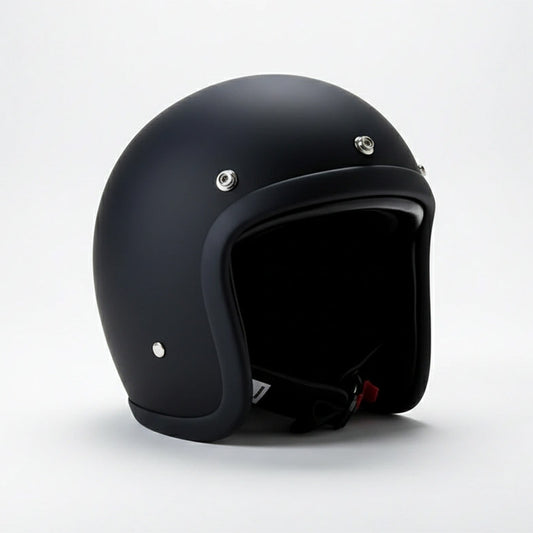 Black motorcycle helmet on a white background