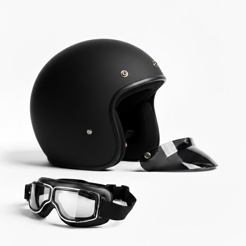 Classic Open Face Motorcycle Helmet | Super Low Profile