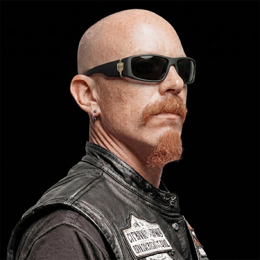 Wraparound Skull Style Polarized Sunglasses