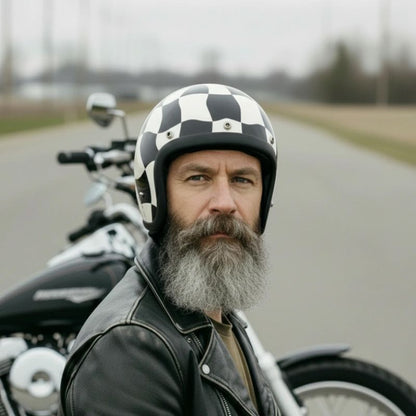 Caro Low Profile Vintage Motorcycle Helmet - DOT Approved