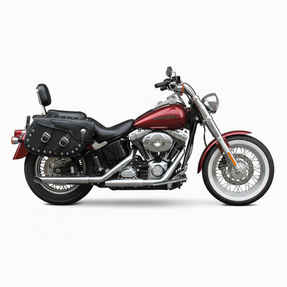 Rivet-Style 50L Motorcycle Saddlebags – Left and Right Pair