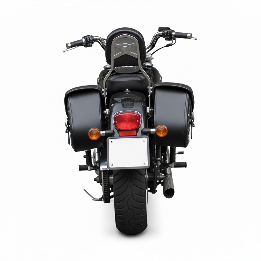 Rivet-Style 50L Motorcycle Saddlebags – Left and Right Pair