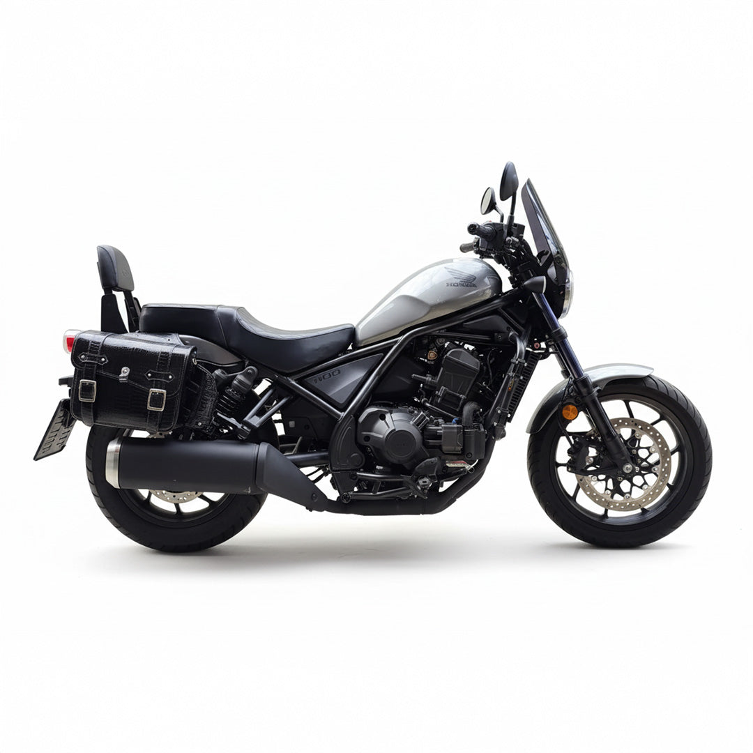 Vintage Embossed Texture Motorcycle Saddlebags – Left and Right Pair