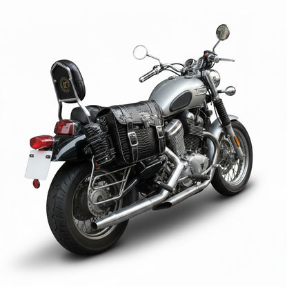 Vintage Embossed Texture Motorcycle Saddlebags – Left and Right Pair