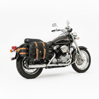Black and Brown Universal Saddlebags – Left & Right Pair