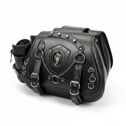 Steampunk Skull Motorcycle Bags – Left and Right Pair