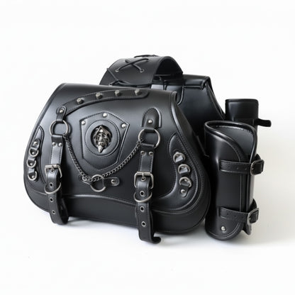 Steampunk Skull Motorcycle Bags – Left and Right Pair