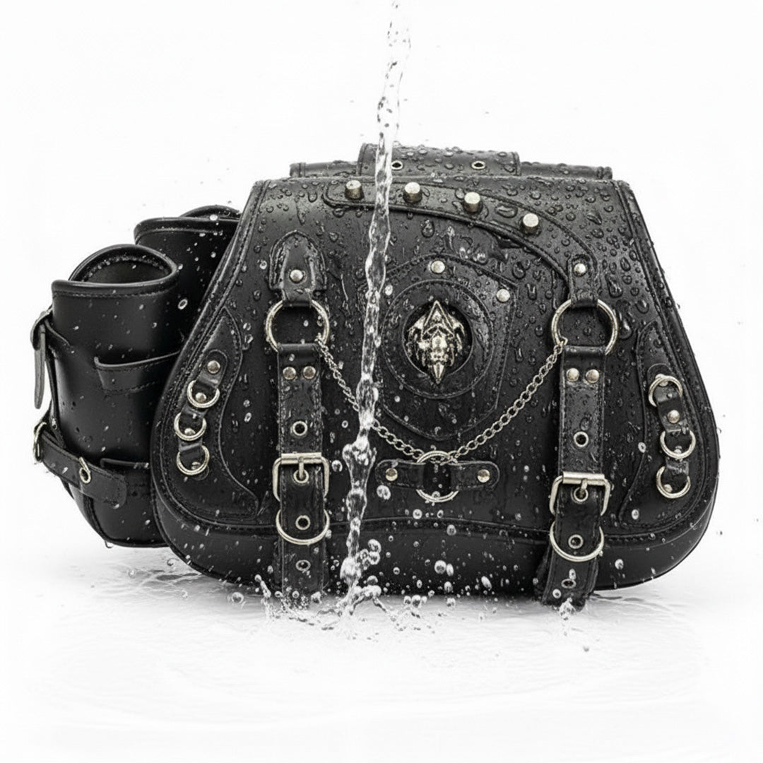 Steampunk Skull Motorcycle Bags – Left and Right Pair