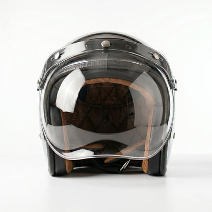 Vintage Mirrored Silver Motorcycle Helmet