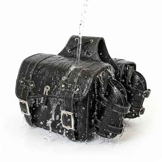 Vintage Embossed Texture Motorcycle Saddlebags – Left and Right Pair